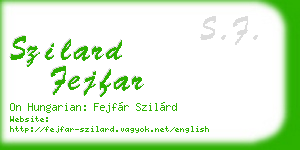szilard fejfar business card